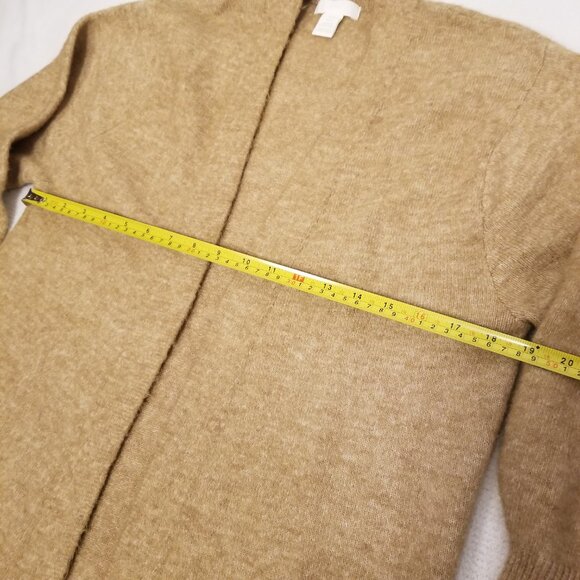 H&M Long Open Knit Cardigan Tan Wool XS Women Sweater Oversized Balloon Sleeves - Picture 13 of 13